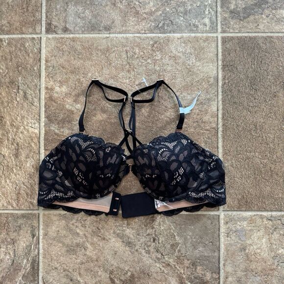 Aerie Balconette Bra Black Lace Size 32B - Picture 1 of 11